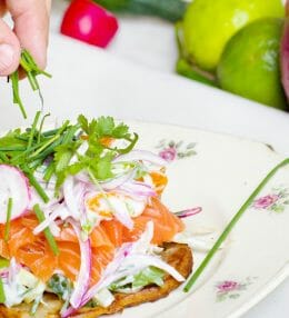 Toast met zalm en radijs